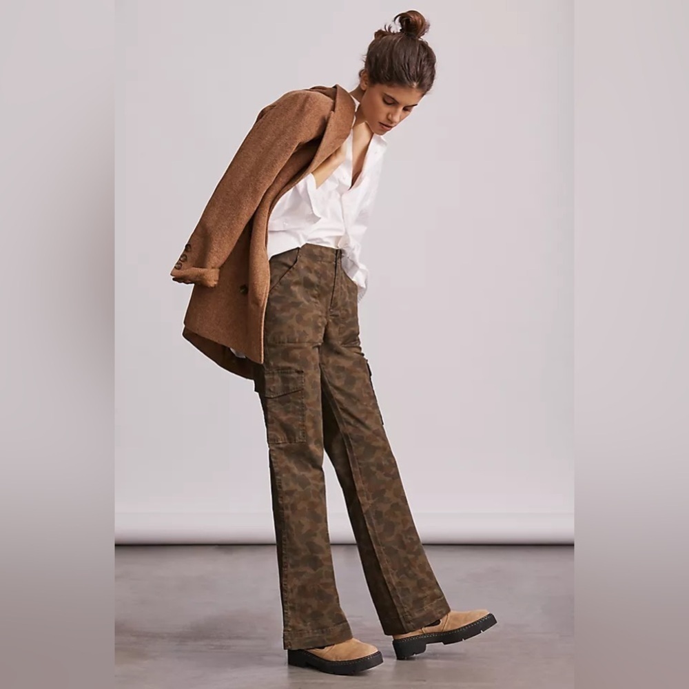 Anthropologie Sanctuary Wide-Leg Utility Camo Pants
